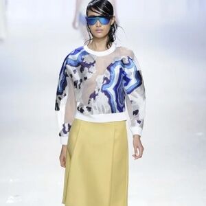 3.1 Phillip Lim Spring 2014 Ivory Geode Embroidered Top - Rare!